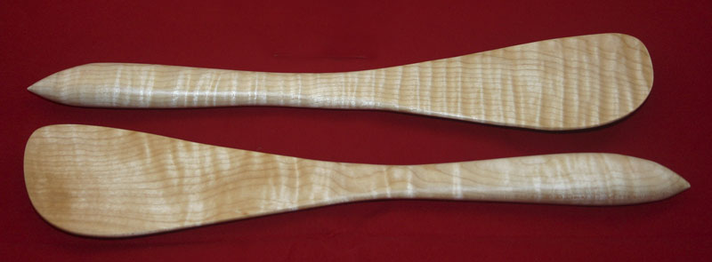 Curly maple spatula set