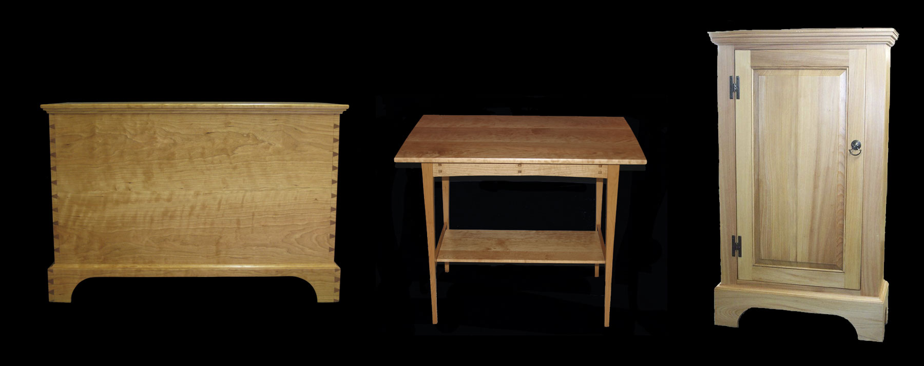 Hand made wood tables and chests